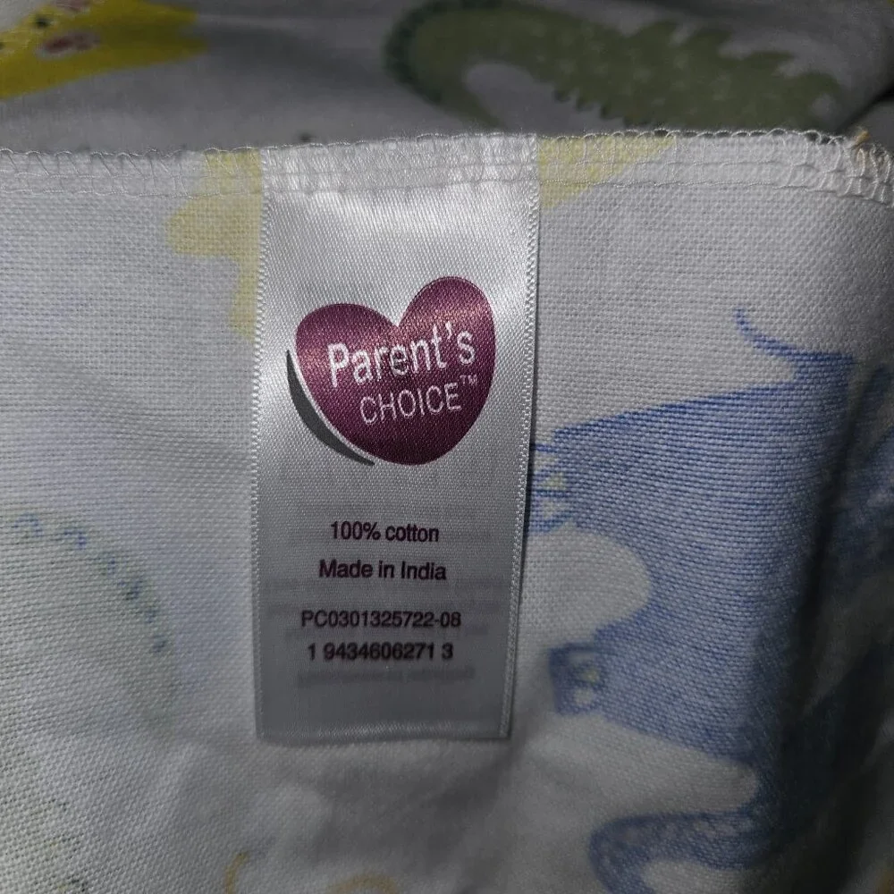 Parent's Choice Elephant Lion Giraffe Croc Receiving Blanket Cotton NEVER USED
